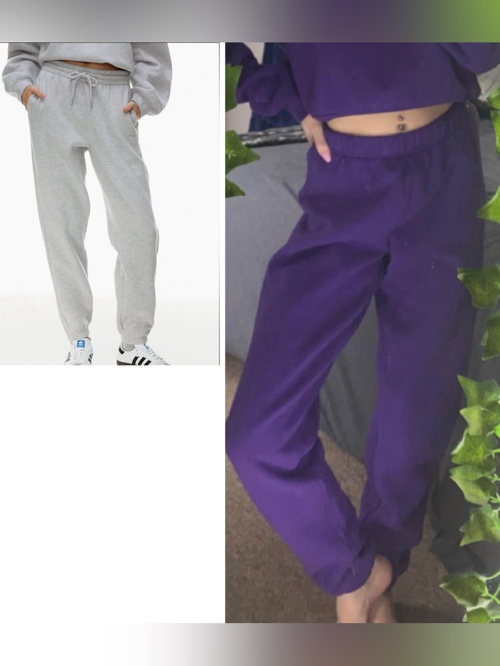 Two pairs of Aritzia TNA sweatpants.